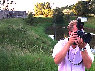 Fotograaf op Fort bij Vijfhuizen.