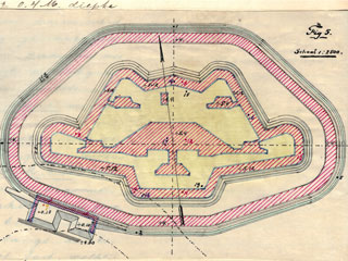 Situatietekening aardwerk Fort bij Spijkerboor.