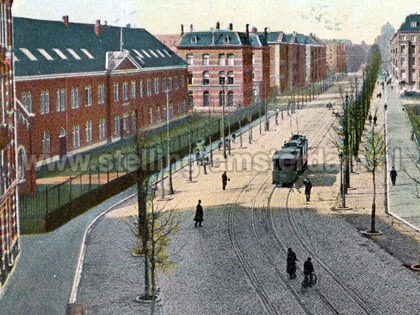 Sarphatiestraat met Artillerie-kazerne, Amsterdam