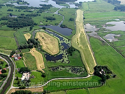 Luchtfoto van het Fort in de Botshol.