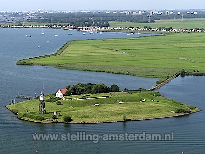 Luchtfoto Kustbatterij bij Durgerdam.