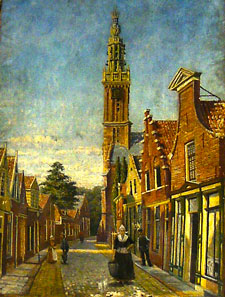 Schilderij kerk in Edam.