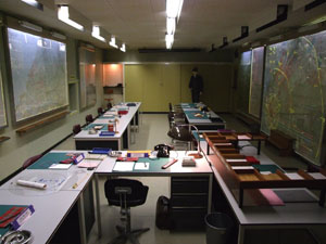 Interieur van een van de zalen in de bunker.