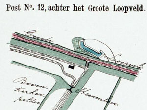 Plattegrond van Post no. 12, achter het Groote Loopveld.