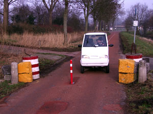 Hindernis van grenspalen.