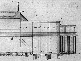 Fragment bouwtekening van de Oostelijke Sluis bij Penningsveer.