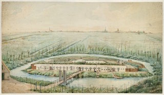 Aquarel fort in de collectie van het Noord-Hollands Archief.