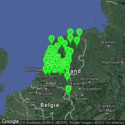 Verspreiding van de begraafplaatsen met graven van Stelling-militairen.