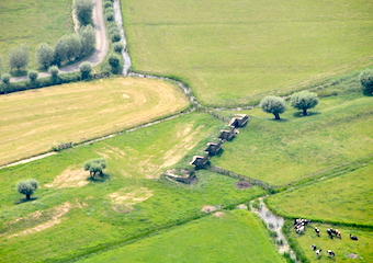 Luchtfoto nevenbatterij bij Fort bij Nigtevecht.