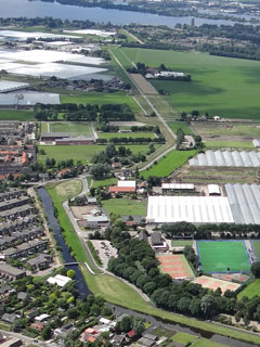 Linie Kudelstaart - Uithoorn vanuit de lucht.