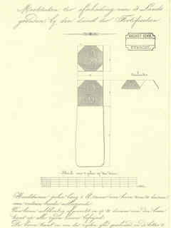 Ontwerp van merkteken, d.w.z. grenspaal.