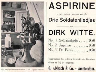 Pagina herinneringsalbum StvA over aspirine en Dirk Witte.