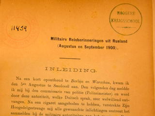 Inleiding van Militaire reisherinneringen uit Rusland door R.L. Scholten, 1901.
