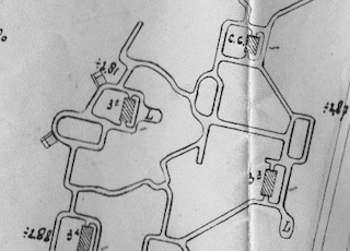 Plattegrond van de loopgraven in de Voorstelling bij Vijfhuizen.