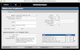 Een database scherm zoals de gegevens nu opgeslagen zijn.
