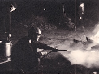 Foto van brandoefening door de Bescherming Bevolking.