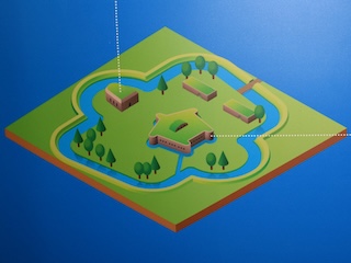 Een opmerkelijk verkeerde weergave van een fort in de tentoonstelling Waterkracht in het Watermuseum.