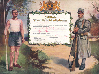 Militair Vaardigheidsdiploma van Sergeant Duisterhoff.