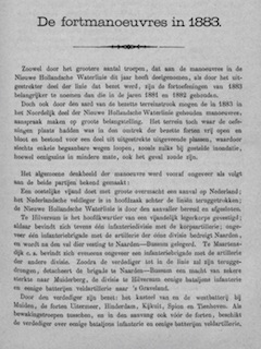 Artikel over de fortmanoeuvres in 1883